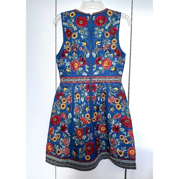 NWT Alice + Olivia Patty Embellished Mini Dress Floral Embroidered Riviera 4 - Picture 10 of 13